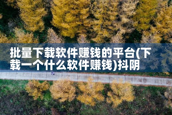批量下载软件赚钱的平台|抖阴
